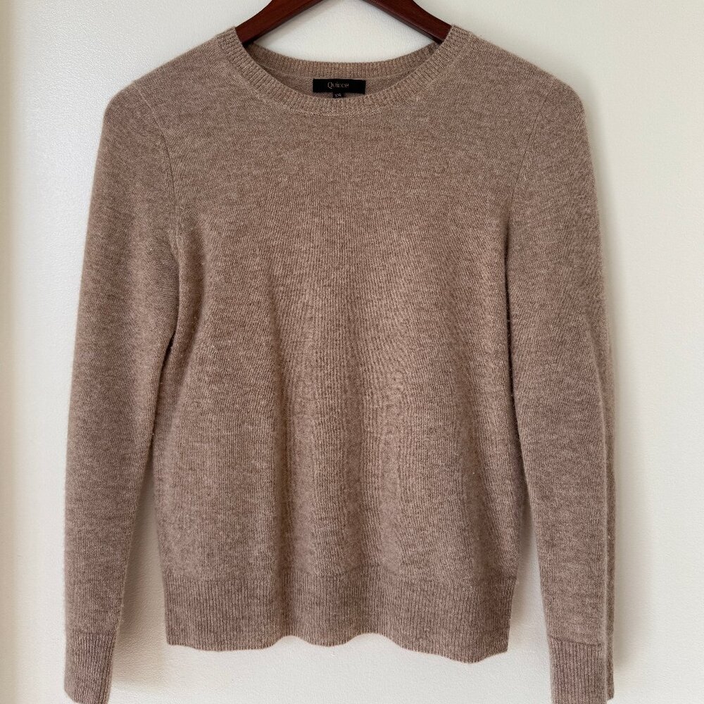 Mongolian Cashmere Crewneck Sweater, Oatmeal